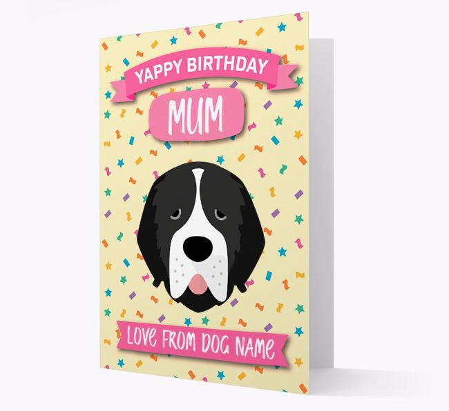 Personalised Card 'Yappy Birthday Mum' with {breedCommonName} Icon